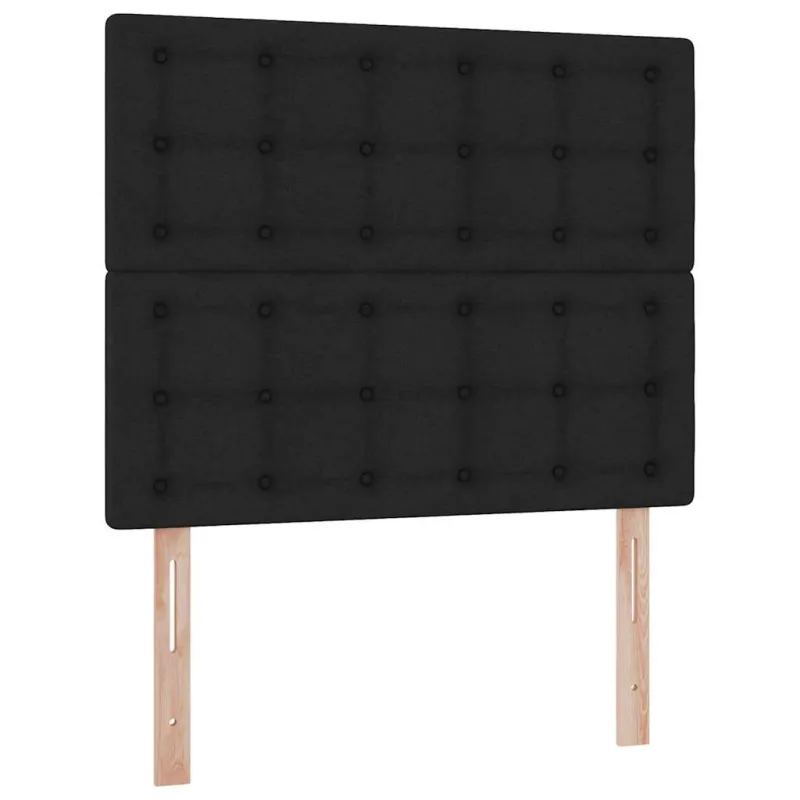 LED saugojimo lova su čiužiniu Juoda 120 x 200 cm Audinys