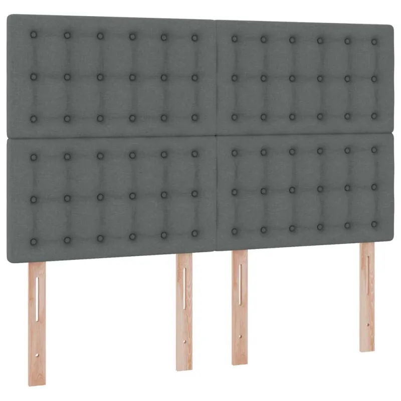 LED saugojimo lova su čiužiniu Tamsiai pilka 140 x 200 cm