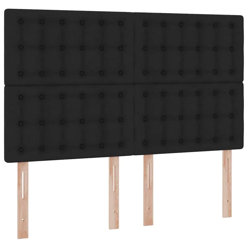 LED saugojimo lova su čiužiniu Juoda 140 x 200 cm Audinys