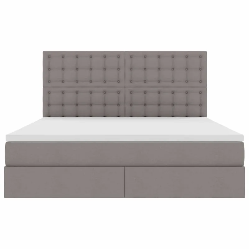 LED saugojimo lova su čiužiniu Taupe 160 x 200 cm Audinys