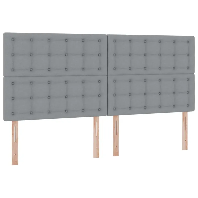 LED saugojimo lova su čiužiniu Šviesiai pilka 200 x 200 cm