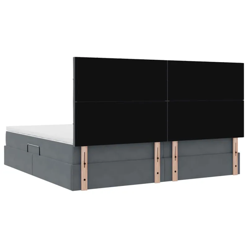 LED saugojimo lova su čiužiniu Tamsiai pilka 200 x 200 cm