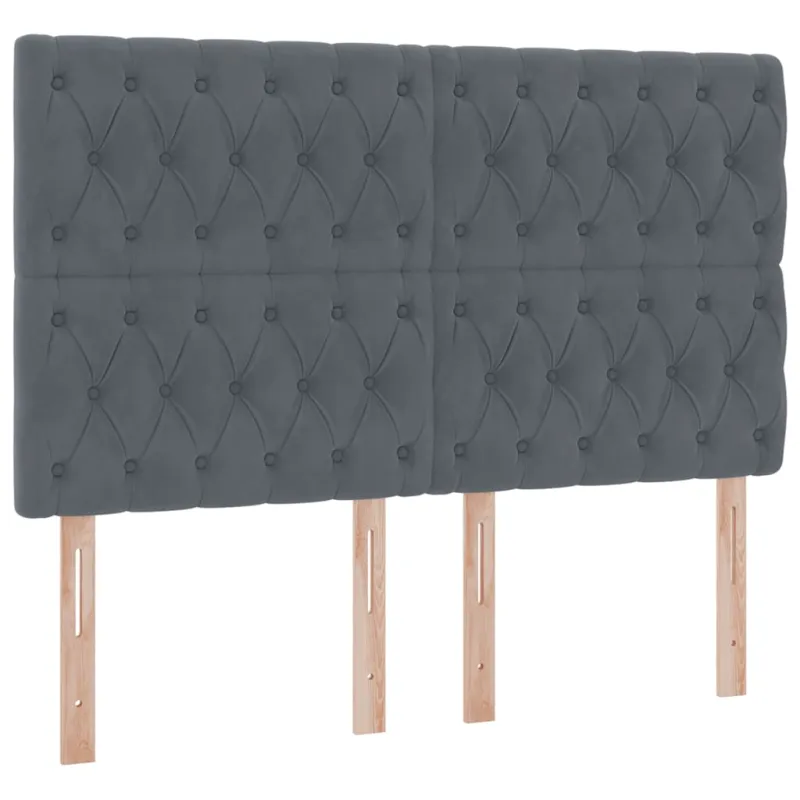 LED saugojimo lova su čiužiniu Tamsiai pilka 140 x 200 cm