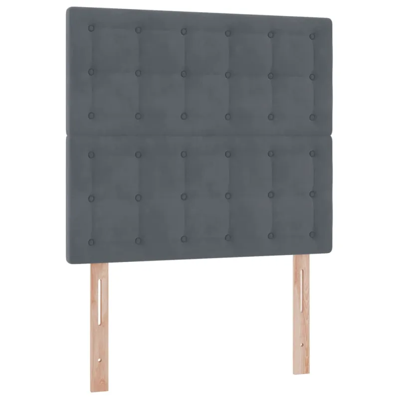 LED saugojimo lova su čiužiniu Tamsiai pilka 90 x 200 cm