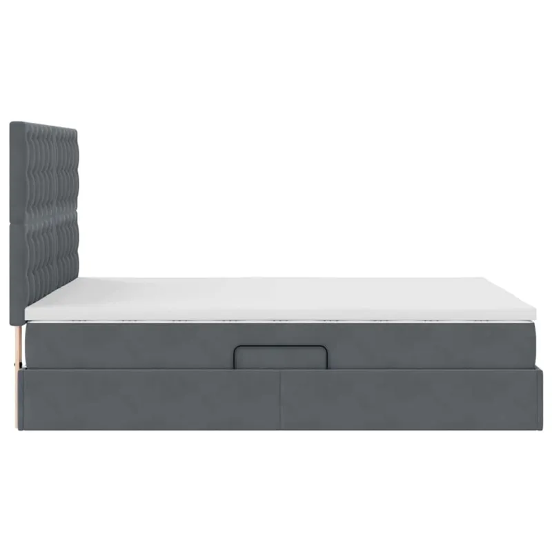 LED saugojimo lova su čiužiniu Tamsiai pilka 140 x 200 cm