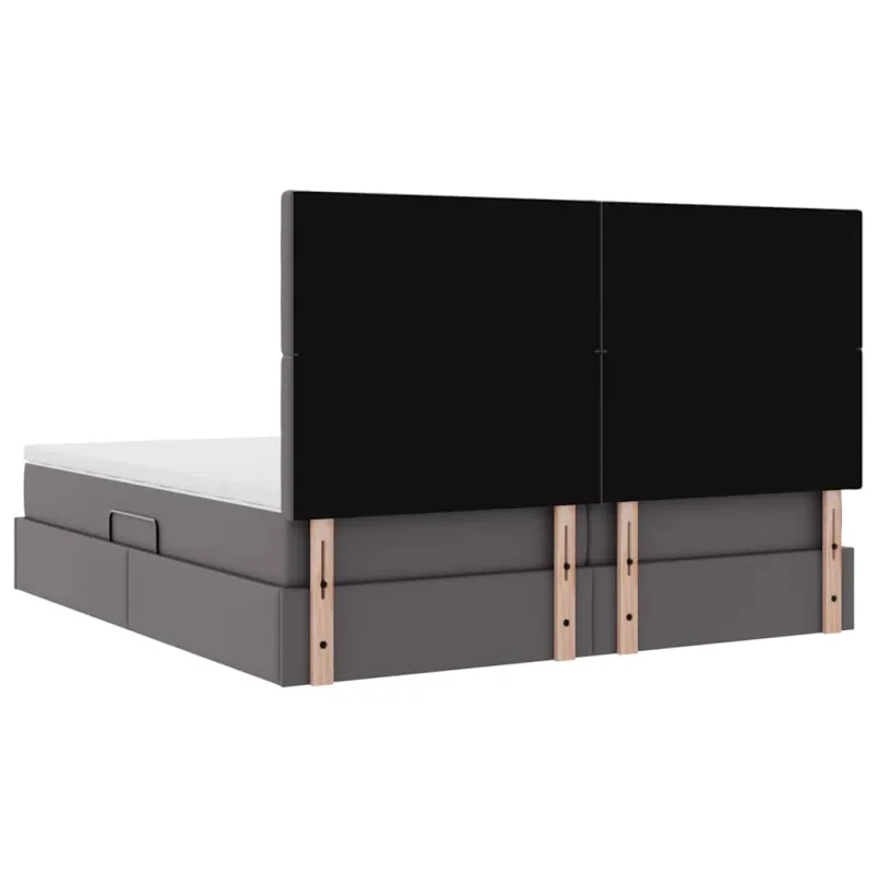 Lova su daiktų laikymo vieta ir LED Pilka 180 x 200 cm