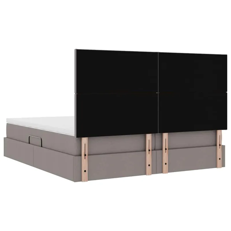 LED saugojimo lova su čiužiniu Taupe 200 x 200 cm Audinys