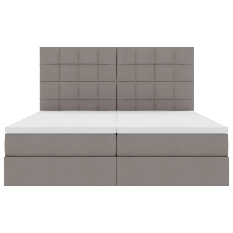 LED saugojimo lova su čiužiniu Taupe 180 x 200 cm Audinys