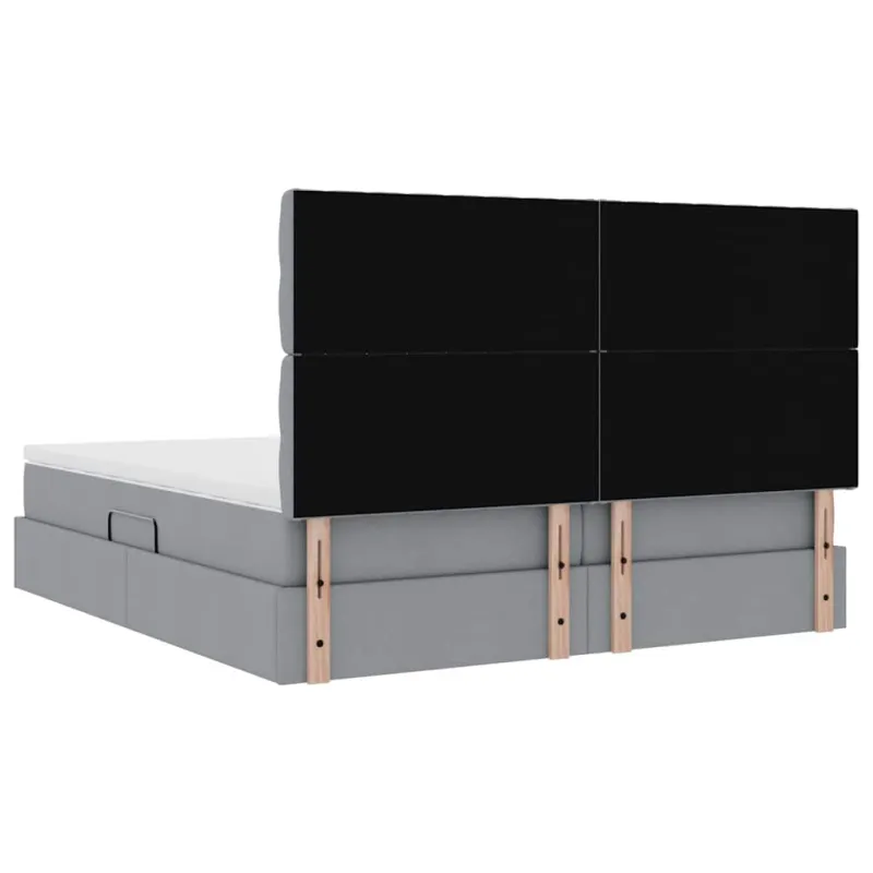 LED saugojimo lova su čiužiniu Šviesiai pilka 180 x 200 cm