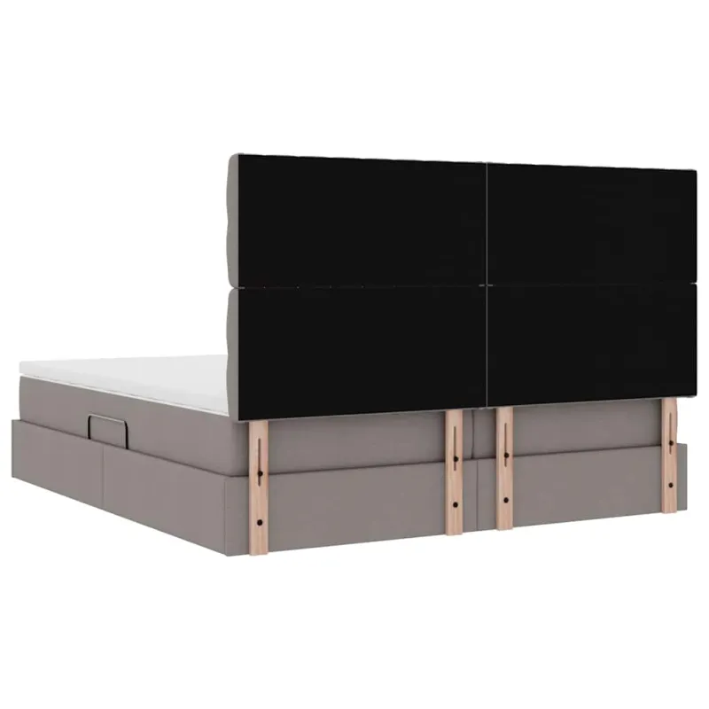 LED saugojimo lova su čiužiniu Taupe 200 x 200 cm Audinys
