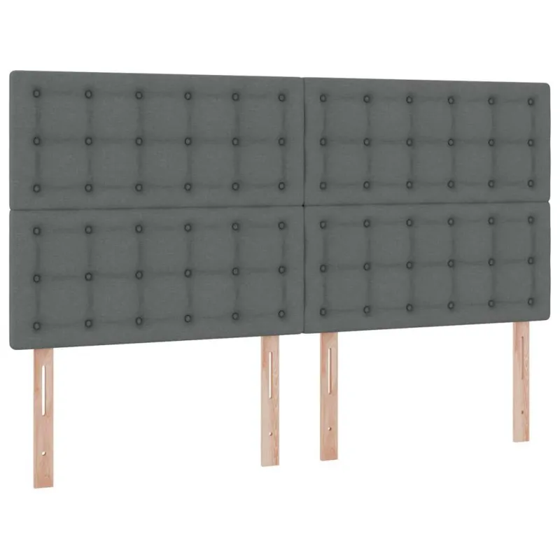 LED saugojimo lova su čiužiniu Tamsiai pilka 180 x 200 cm