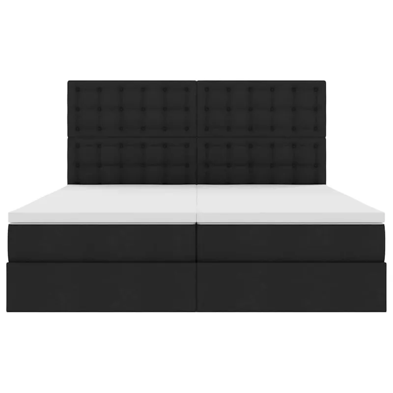 LED saugojimo lova su čiužiniu Juoda 200 x 200 cm Audinys