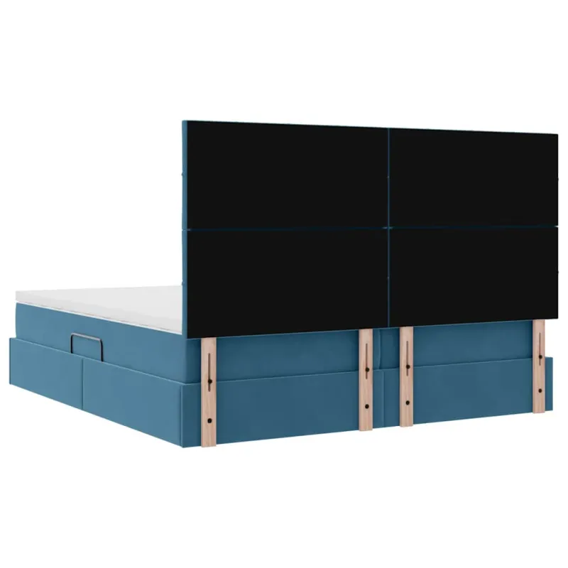 LED saugojimo lova su čiužiniu Tamsiai mėlyna 180 x 200 cm