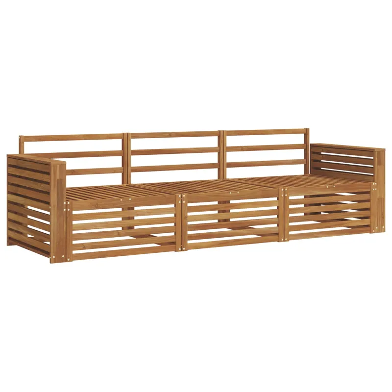 Lauko sofos komplektas 3 pcs Natūrali Kietos akacijos mediena
