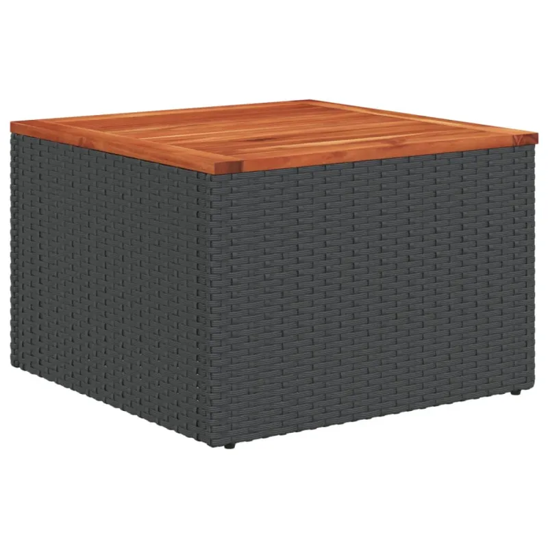 Sofos komplekti, 8 osaa, juoda, polyrattana, tyynyillä