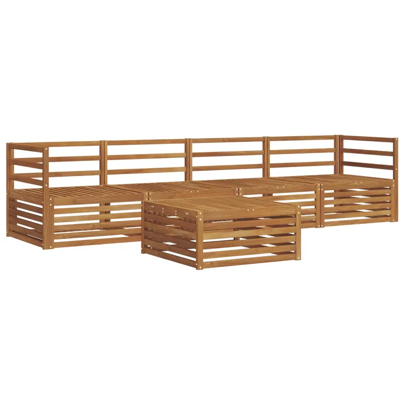 Lauko sofos komplektas 5 pcs Natūrali Kietos akacijos mediena
