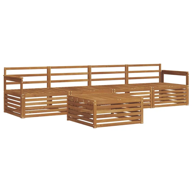 Lauko sofos komplektas 5 pcs Natūrali Kietos akacijos mediena