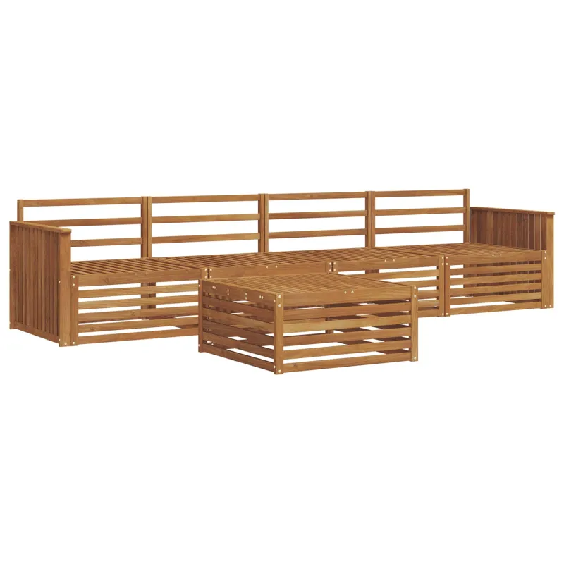 Lauko sofos komplektas 5 pcs Natūrali Kietos akacijos mediena