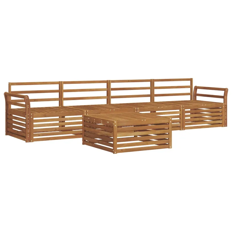 Lauko sofos komplektas 5 pcs Natūrali Kietos akacijos mediena