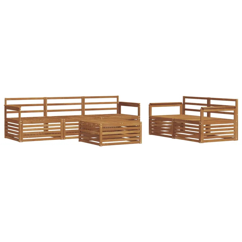 Lauko sofos komplektas 6 pcs Natūrali Kietos akacijos mediena
