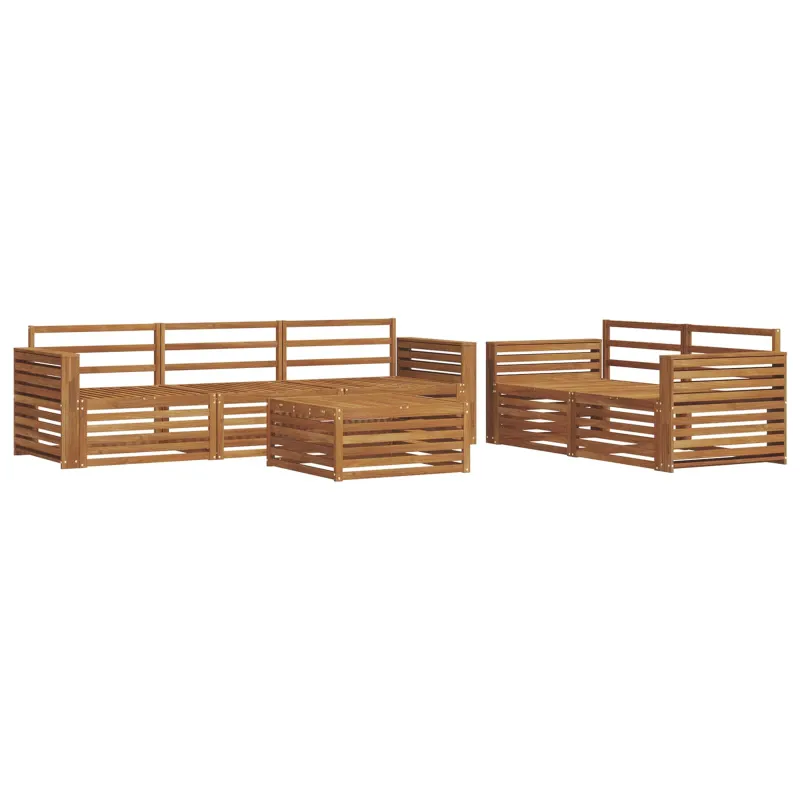 Lauko sofos komplektas 6 pcs Natūrali Kietos akacijos mediena