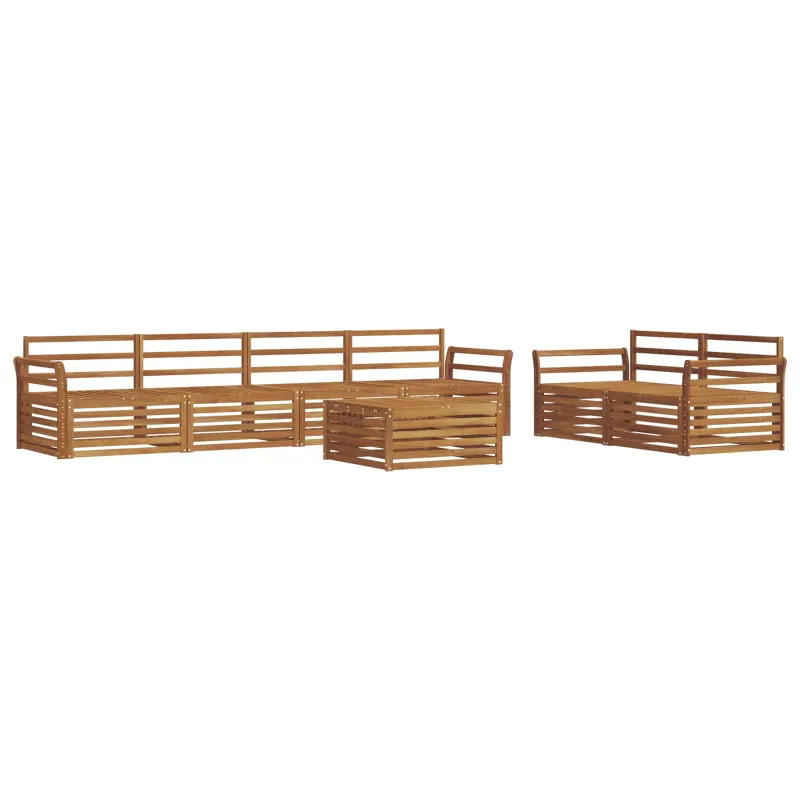 Lauko sofos komplektas 7 pcs Natūrali Kietos akacijos mediena
