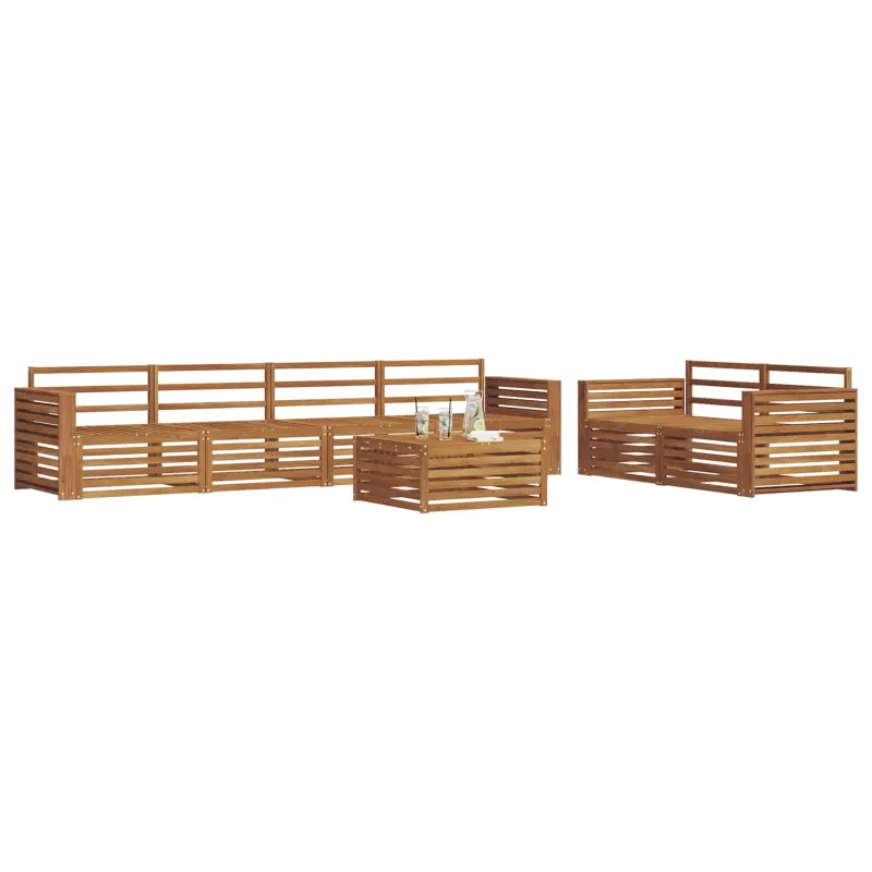 Lauko sofos komplektas 7 pcs Natūrali Kietos akacijos mediena