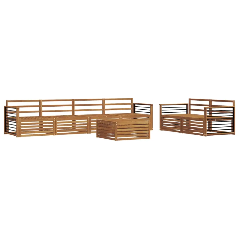 Lauko sofos komplektas 7 pcs Natūrali Kietos akacijos mediena