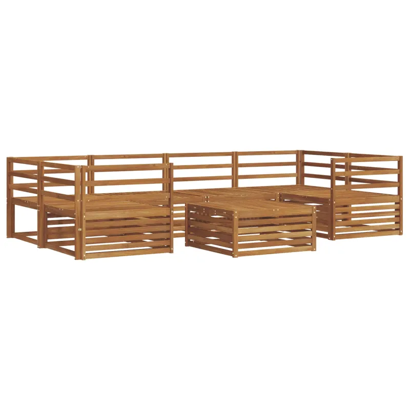 Lauko sofos komplektas 7 pcs Natūrali Kietos akacijos mediena