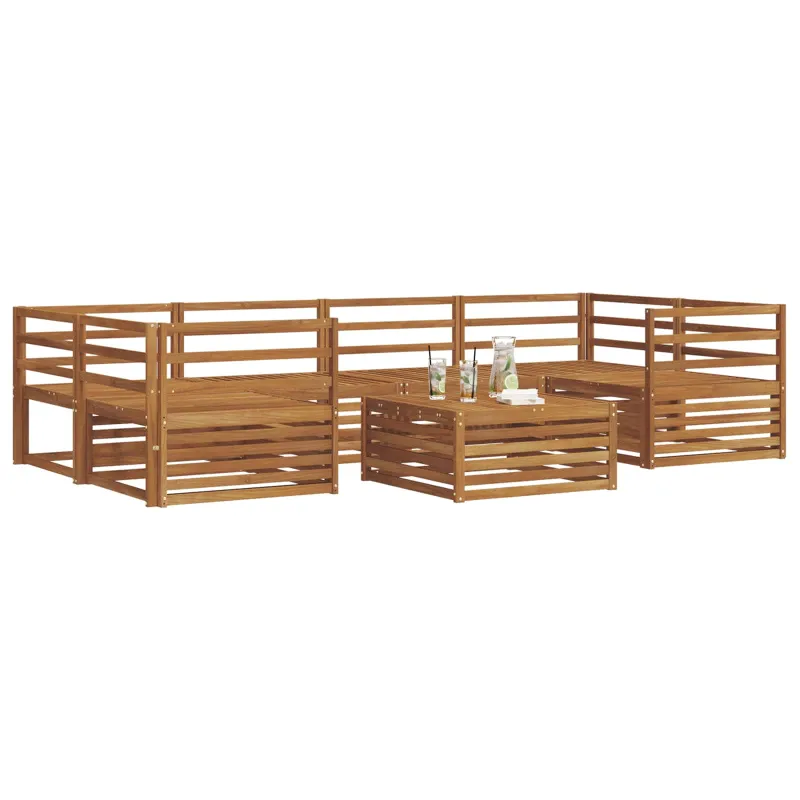 Lauko sofos komplektas 7 pcs Natūrali Kietos akacijos mediena