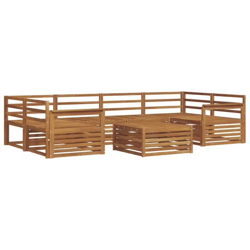 Lauko sofos komplektas 7 pcs Natūrali Kietos akacijos mediena