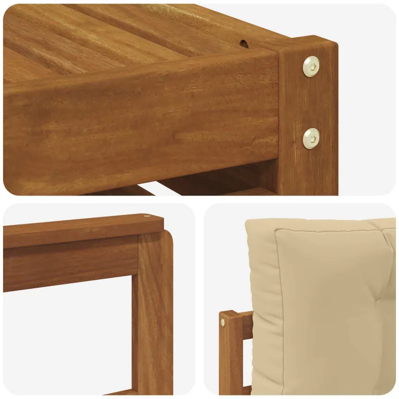 Lauko sofos komplektas 7 pcs Natūralus ir bežinis
