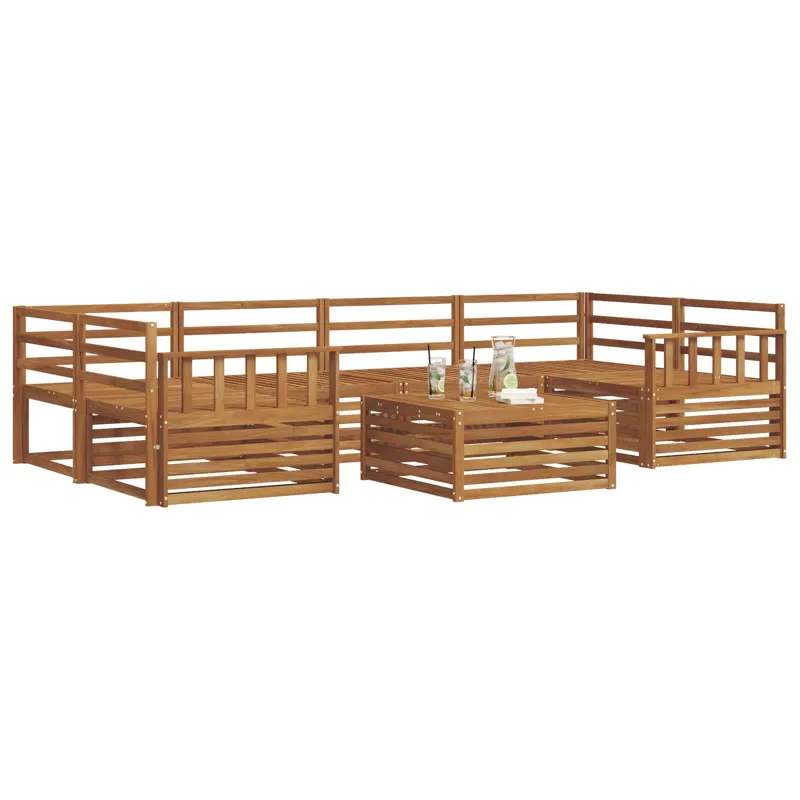 Lauko sofos komplektas 7 pcs Natūrali Kietos akacijos mediena