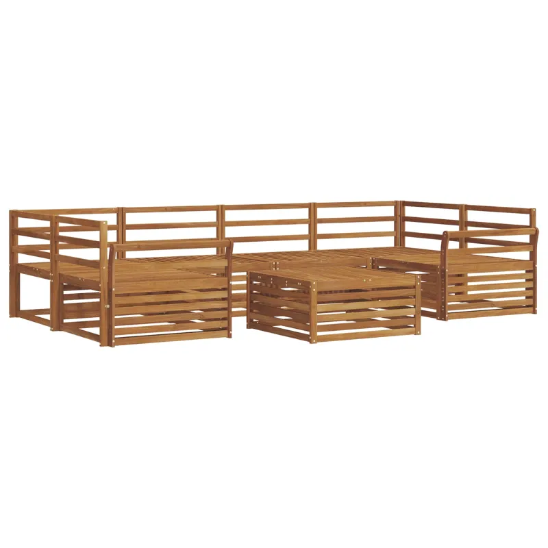 Lauko sofos komplektas 7 pcs Natūrali Kietos akacijos mediena