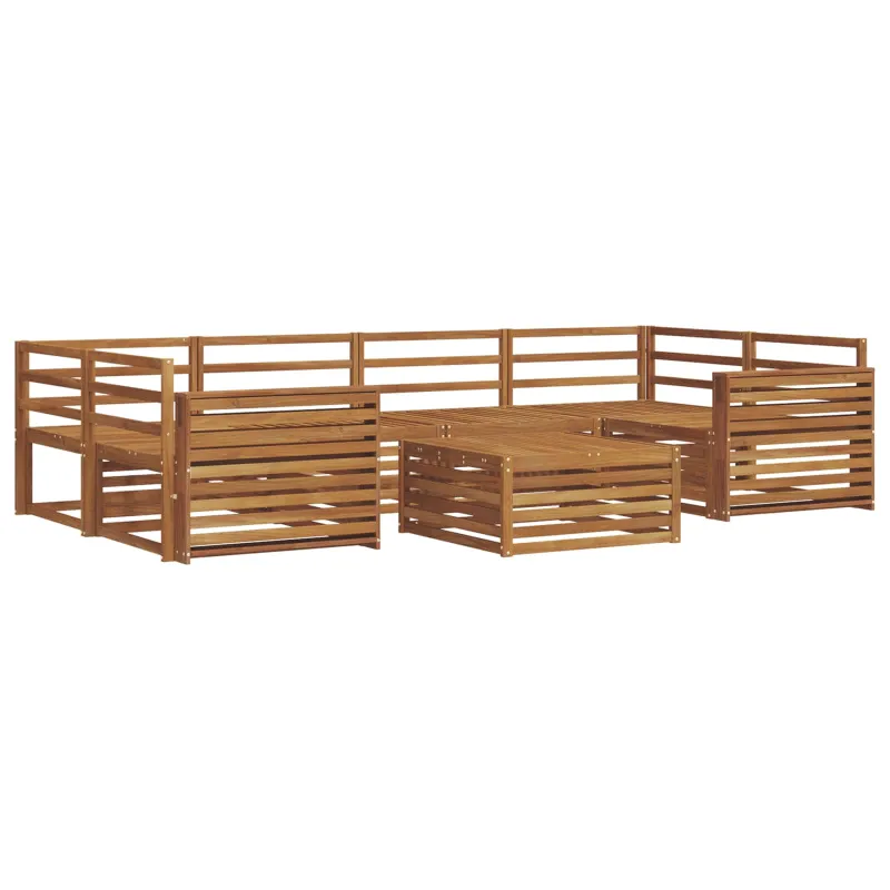 Lauko sofos komplektas 7 pcs Natūrali Kietos akacijos mediena