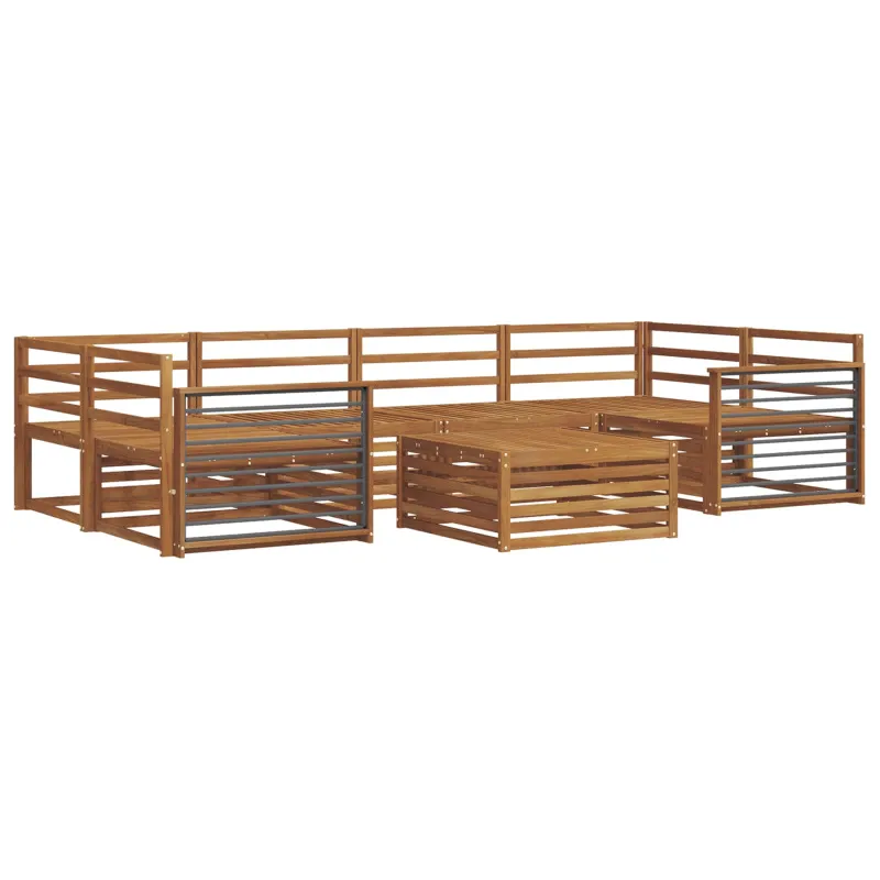 Lauko sofos komplektas 7 pcs Natūrali Kietos akacijos mediena