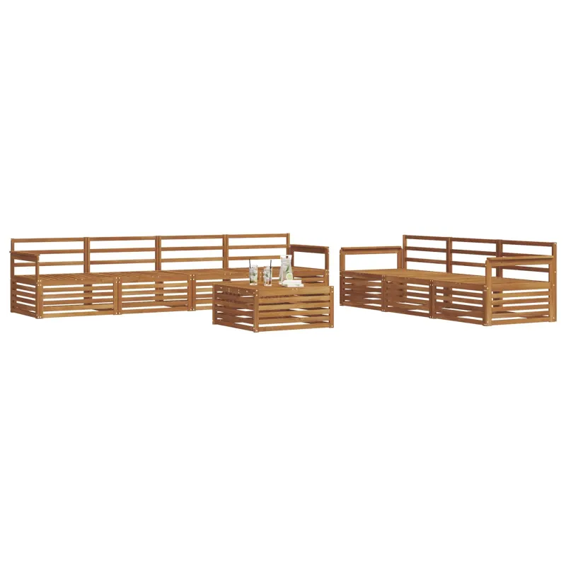 Lauko sofos komplektas 8 pcs Natūrali Kietos akacijos mediena