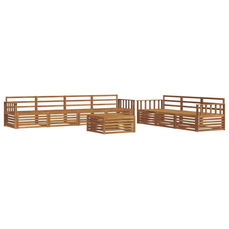 Lauko sofos komplektas 8 pcs Natūrali Kietos akacijos mediena