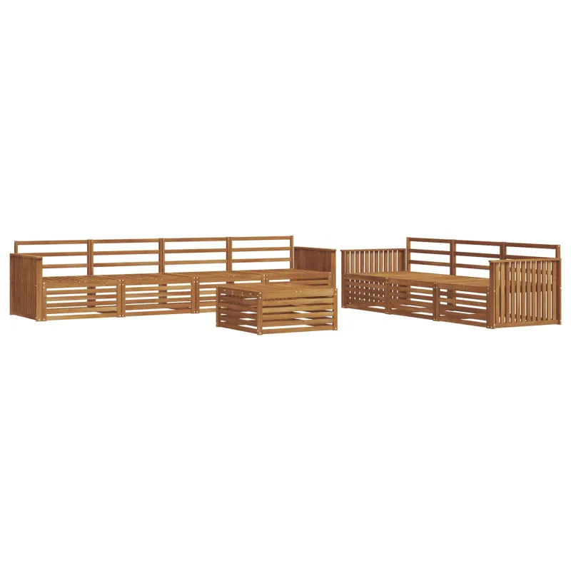 Lauko sofos komplektas 8 pcs Natūrali Kietos akacijos mediena