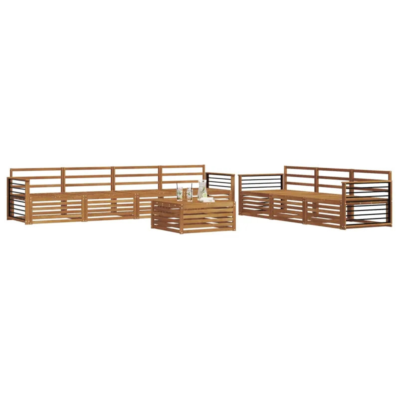 Lauko sofos komplektas 8 pcs Natūrali Kietos akacijos mediena