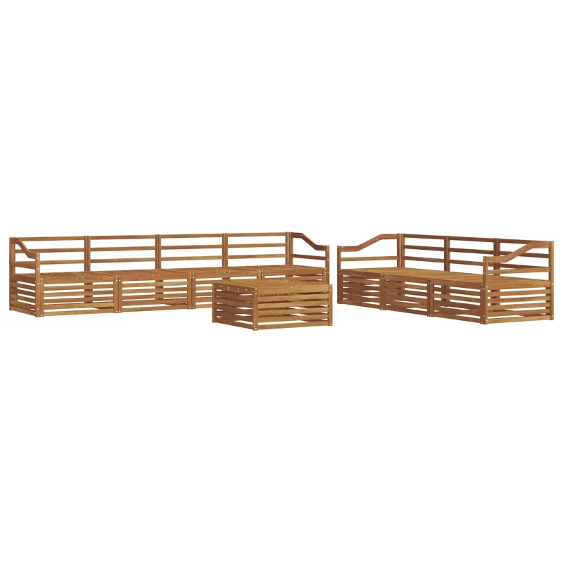 Lauko sofos komplektas 8 pcs Natūrali Kietos akacijos mediena