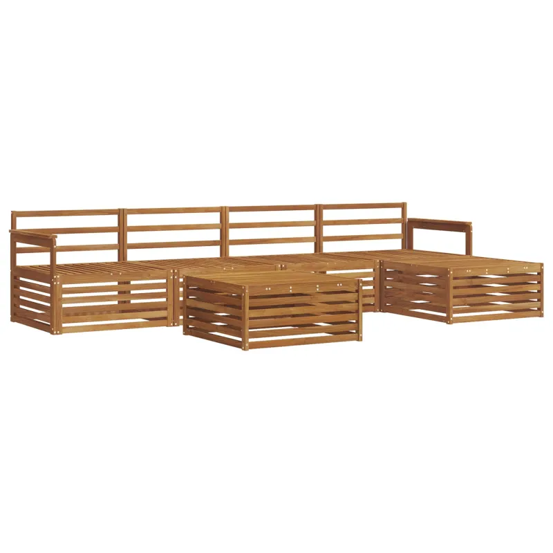 Lauko sofos komplektas 6 pcs Natūrali Kietos akacijos mediena
