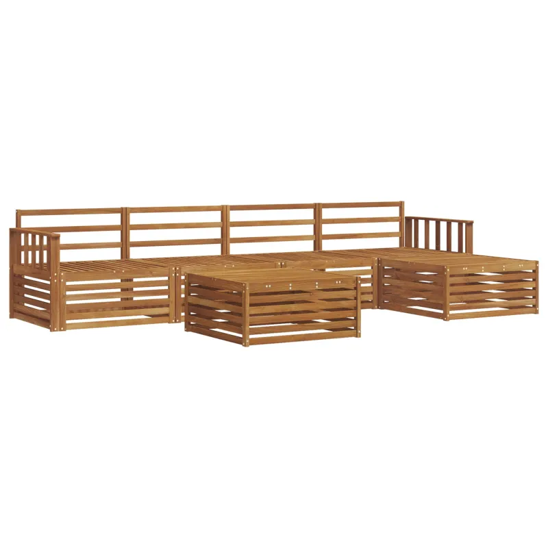 Lauko sofos komplektas 6 pcs Natūrali Kietos akacijos mediena