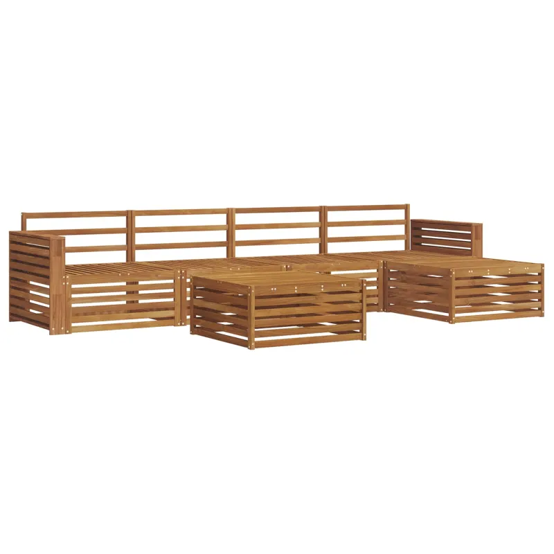 Lauko sofos komplektas 6 pcs Natūrali Kietos akacijos mediena