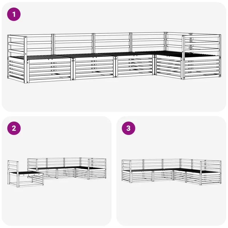 Lauko sofos komplektas 5 pcs Natūrali