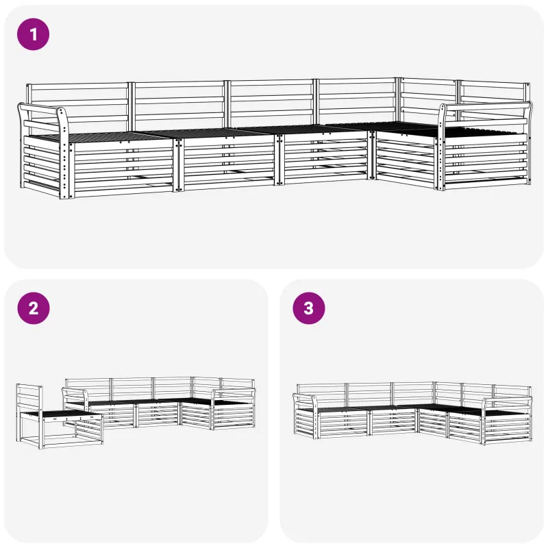Lauko sofos komplektas 5 pcs Natūrali