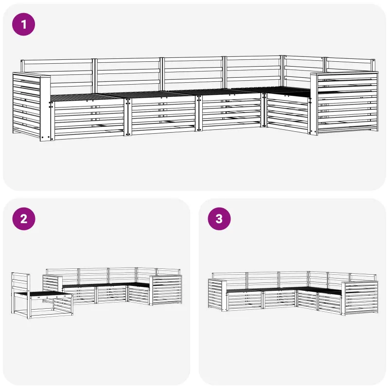 Lauko sofos komplektas 5 pcs Natūrali