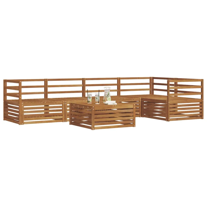 Lauko sofos komplektas 6 pcs Natūrali