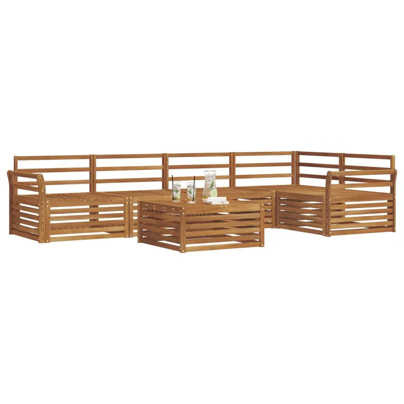 Lauko sofos komplektas 6 pcs Natūrali
