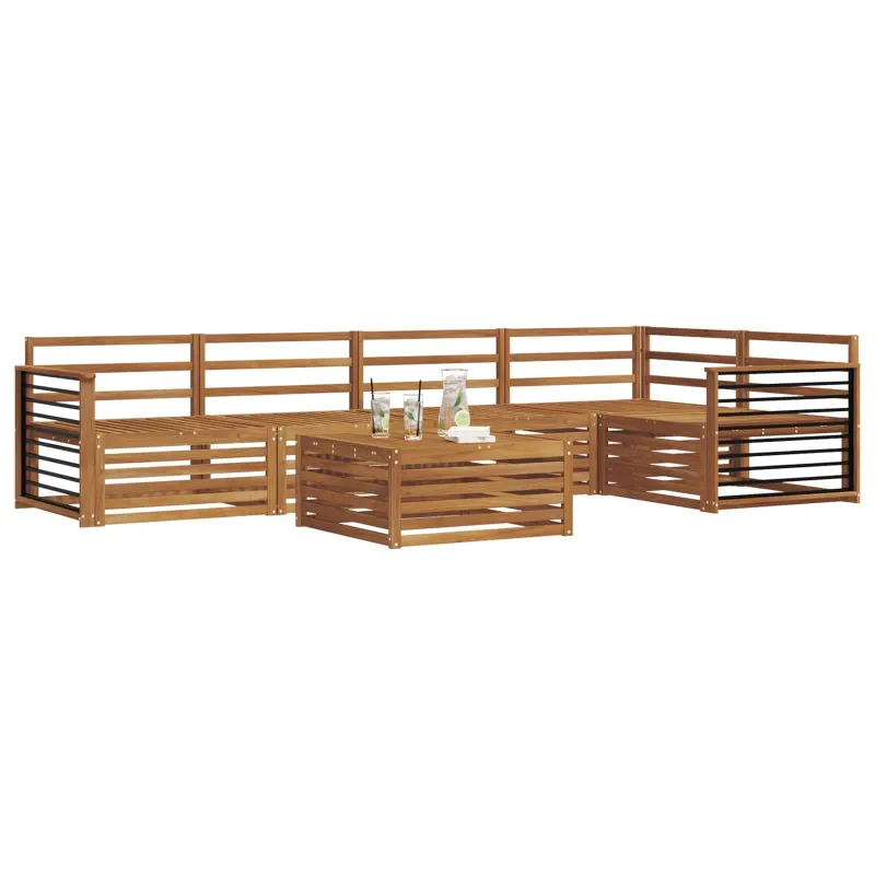 Lauko sofos komplektas 6 pcs Natūrali